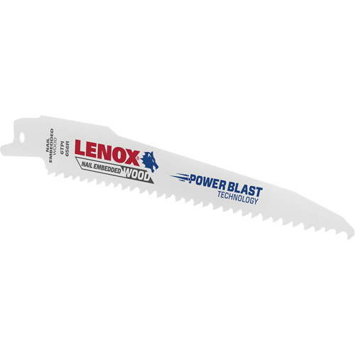 Reciprocating Wood Saw Blade, Bi-Metal, 6 TPI, 6" L x 3/4" W Sécurité Médic