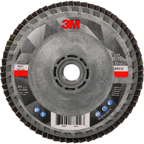 Disque &agrave; lamelles &agrave; changement rapide 769F, 4-1/2" x 5/8"-11, Type 27, Grain 40+, C&eacute;ramique Sécurité Médic