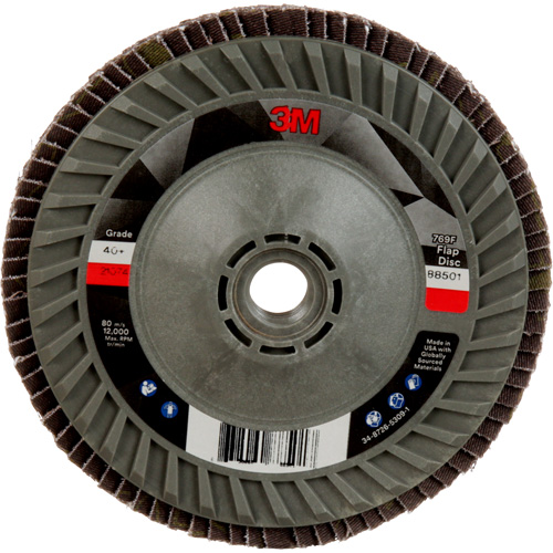 Disque &agrave; lamelles &agrave; changement rapide 769F, 5" x 5/8"-11, Type 29, Grain 40+, C&eacute;ramique Sécurité Médic