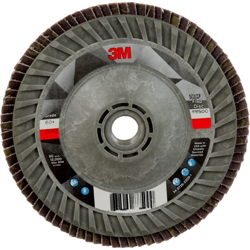 Disque &agrave; lamelles &agrave; changement rapide 769F, 5" x 5/8"-11, Type 29, Grain 60+, C&eacute;ramique Sécurité Médic