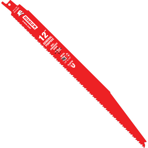 Lame de scie alternative tout usage, Bim&eacute;tal, 8-14 Dents par pouce, 12" lo x 1" la Sécurité Médic