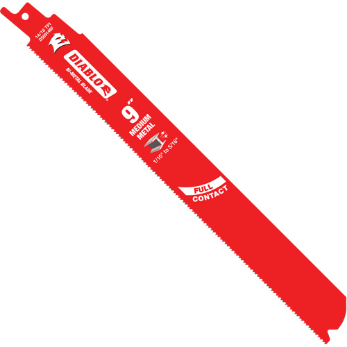 Lame de scie alternative de s&eacute;rie moyenne pour le m&eacute;tal, Bim&eacute;tal, 14-18 Dents par pouce, 9" lo x 1" la Sécurité Médic