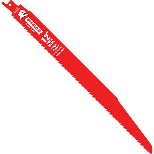 Reciprocating Blade for Thick Metal/Demolition, Bi-Metal, 8-10 TPI, 12" L Sécurité Médic