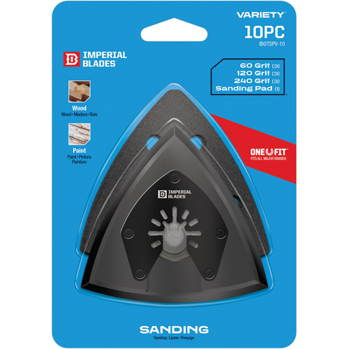 Patin de ponçage triangulaire pour outil oscillant et assortiment de papiers abrasifs One Fit Sécurité Médic