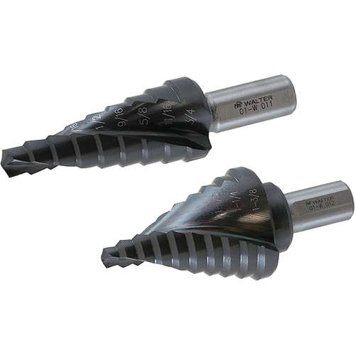 Multi-Step Step Drill Bit, 1/4" - 1" , Titanium Sécurité Médic