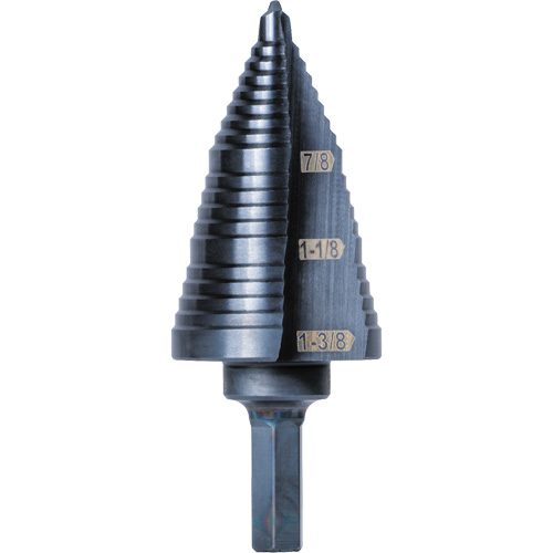 Foret &eacute;tag&eacute; 3 pas, 7/8" - 1-3/8", Acier rapide Sécurité Médic