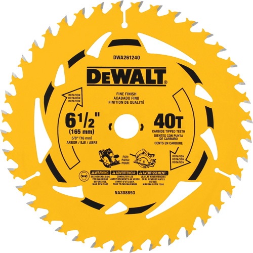 Framing Circular Saw Blade, 6-1/2", 40 Teeth, Wood Use Sécurité Médic