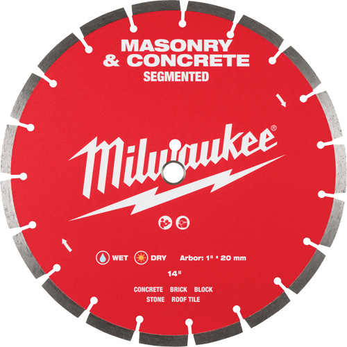Segmented Masonry & Concrete Diamond Blade, 14", Stone/Concrete/Brick/Tile Use Sécurité Médic