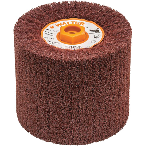 Tambour de conditionnement de surface Blendex, 4-1/2" dia. x 4" la, 5/8"-11 Arbre, Grain Moyen Sécurité Médic