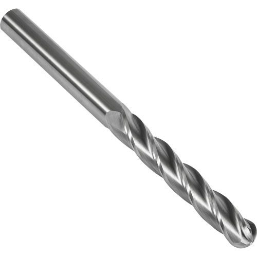 S147 30° Extra Long Ball Nose End Mill, 1/2" Dia., 6" L, 4 Flutes, 1/2" Shank, Carbide Sécurité Médic