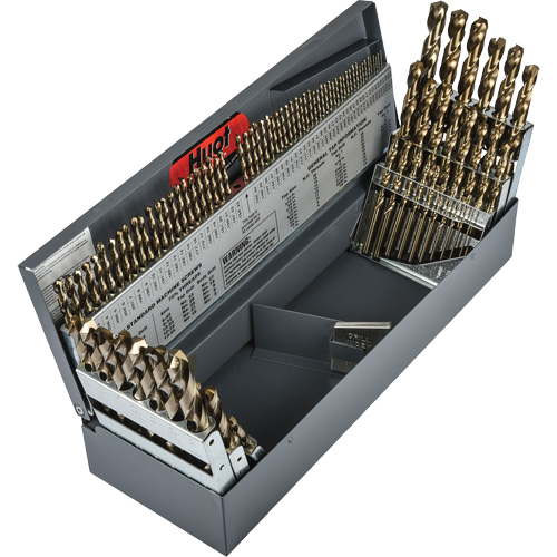 Heavy-Duty Jobber Length Combination Drill Bit Set, 114 Pieces, High Speed Cobalt Sécurité Médic
