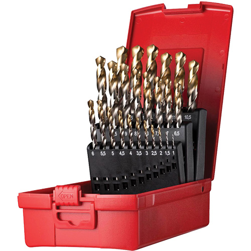 Jobber Length Drill Bit Set, 25 Pieces, High Speed Steel Sécurité Médic