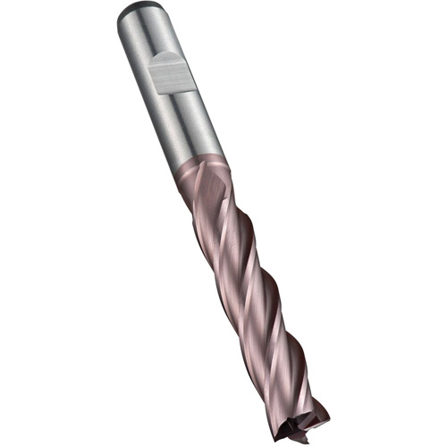 Fraise &agrave; embout droit, 5 mm dia., 68 mm lo, 4 cannelures, 6 mm tige, Acier rapide au cobalt Sécurité Médic