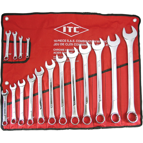 ICW-16 Professional Raised Panel Wrench Set, Combination, 16 Pieces, Imperial Sécurité Médic