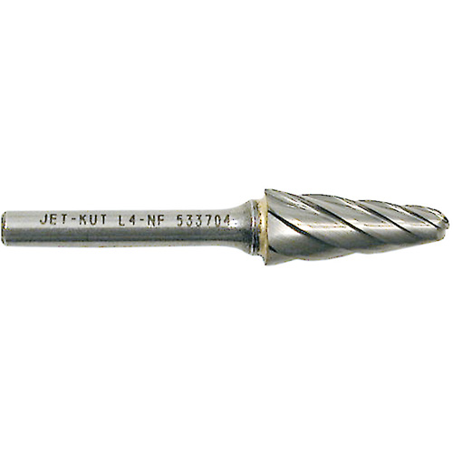 L4-NF 1/4" Taper Shape Bur for Aluminum/Non-ferrous Materials, 1/2" Dia. Sécurité Médic