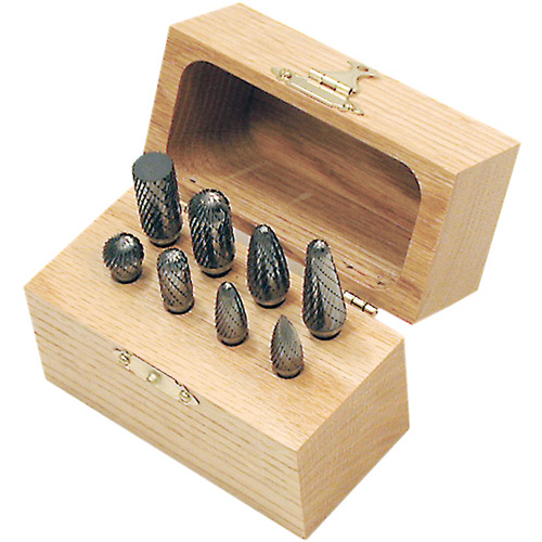 CBK-8 Carbide Bur Set in Wooden Box, 8 Pieces Sécurité Médic
