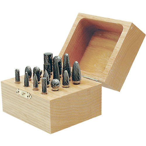 Jeu de fraises au carbure CBK-16 dans un coffret en bois, 16 morcea Sécurité Médic