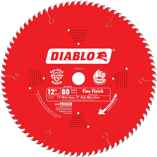 Contractor Saw Blades - Fine Finishing Saw Blades, 12", 80 Teeth, Wood Use Sécurité Médic