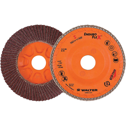 Enduro-Flex Flap Disc, 4-1/2" x 7/8", Type 27, 60 Grit, Zirconia Alumina Sécurité Médic
