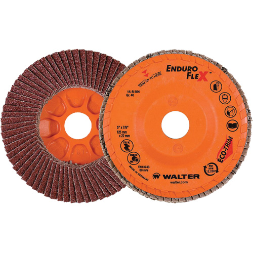 Enduro-Flex Flap Disc, 5" x 7/8", Type 27, 40 Grit, Zirconia Alumina Sécurité Médic