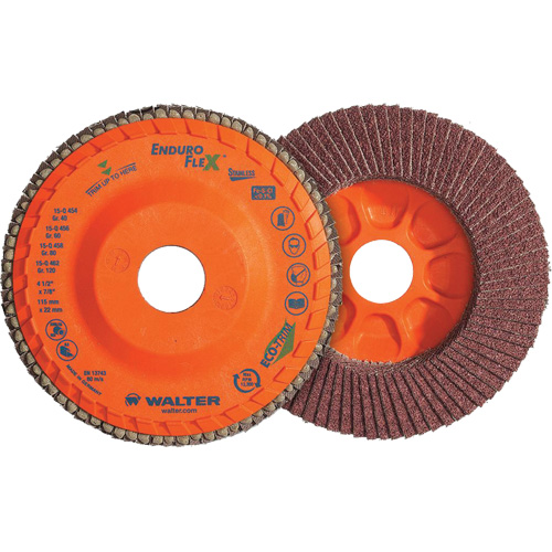 Disque &agrave; lamelles Stainless Enduro-Flex, 5" x 5", Type 27, Grain 120, Alumine de zirconium Sécurité Médic