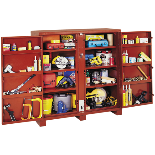 Jobsite Shelf Cabinet, Steel, 47.5 Cubic Feet, Red Sécurité Médic