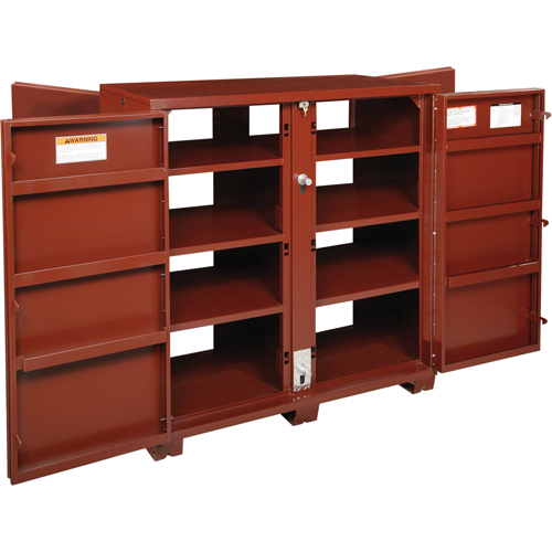Jobsite Shelf Cabinet, Steel, 63.7 Cubic Feet, Red Sécurité Médic