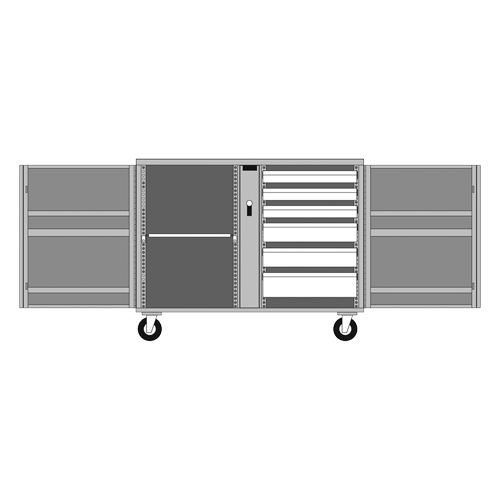 Rolling Work Bench, 49-7/8" W x 40-5/8" H x 26-7/8" D, 24.6 Cubic Feet Capacity Sécurité Médic