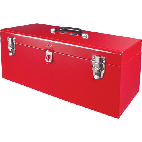 ATB100 Portable Tool Box with Metal Tool Tray, 8-3/4" D x 21" W x 9" H, Red Sécurité Médic