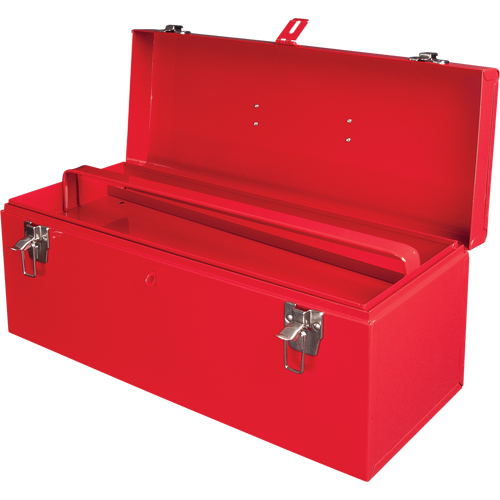 ATB100 Portable Tool Box with Metal Tool Tray, 8-3/4" D x 21" W x 9" H, Red Sécurité Médic
