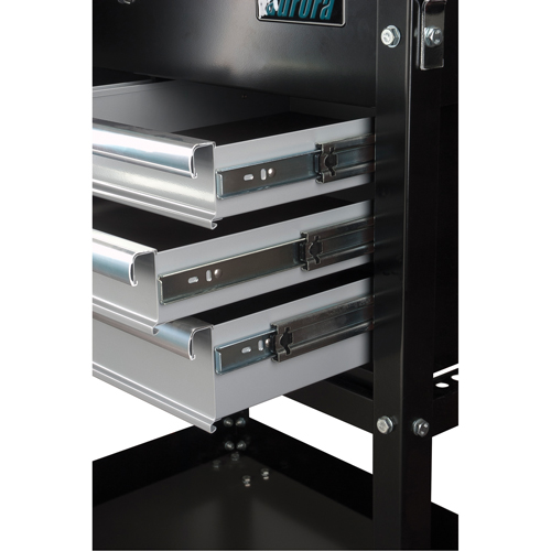 Chariot utilitaire, 4 tiroirs, 18" lo x 33" la x 39" h, Noir Sécurité Médic