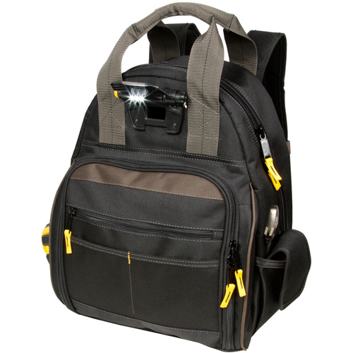 Sacs &agrave; dos pour outils Techgear &agrave; 53 pochettes, 16" lo x 13-1/4" la, Noir, Polyester Sécurité Médic