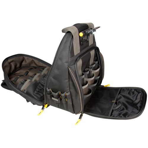 Sacs &agrave; dos pour outils Techgear &agrave; 53 pochettes, 16" lo x 13-1/4" la, Noir, Polyester Sécurité Médic