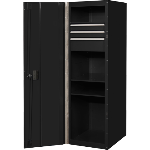 Armoire lat&eacute;rale s&eacute;rie RX, 3 tiroirs, 19" la x 25" p x 61" h, Noir Sécurité Médic