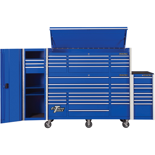 RX Series Side Cabinet, 3 Drawers, 19" W x 25" D x 61" H, Blue Sécurité Médic