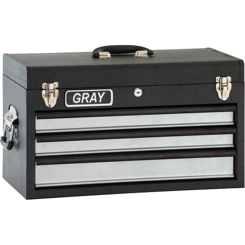 Tool Box - 3 Drawers, 10" D x 20-1/2" W x 12" H, Black Sécurité Médic