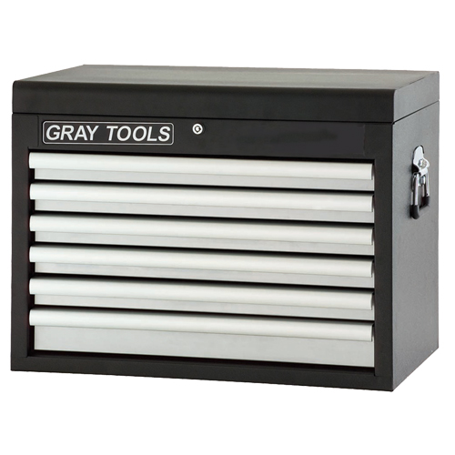 Top Chest - 6 Drawers, 26" W, 6 Drawers, Black Sécurité Médic