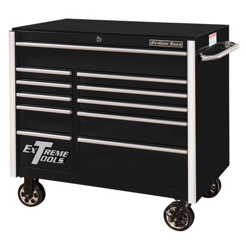 Armoire roulante pour outils s&eacute;rie RX, 11 tiroirs, 41-1/2" la x 25-1/2" p x 40-1/2" h, Noir Sécurité Médic
