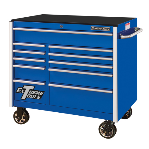 Armoire roulante pour outils s&eacute;rie RX, 11 tiroirs, 41-1/2" la x 25-1/2" p x 40-1/2" h, Bleu Sécurité Médic