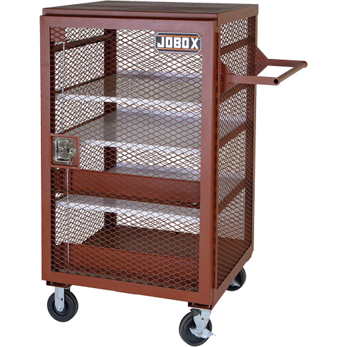 Armoire mobile en treillis, Acier, 22 pi³, Rouge Sécurité Médic