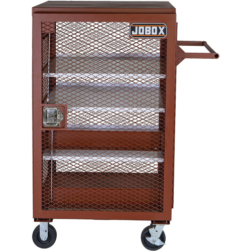 Armoire mobile en treillis, Acier, 22 pi³, Rouge Sécurité Médic