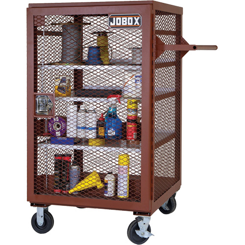 Armoire mobile en treillis, Acier, 22 pi³, Rouge Sécurité Médic
