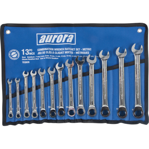 Fixed Head Wrench Set, Combination, 13 Pieces, Metric Sécurité Médic