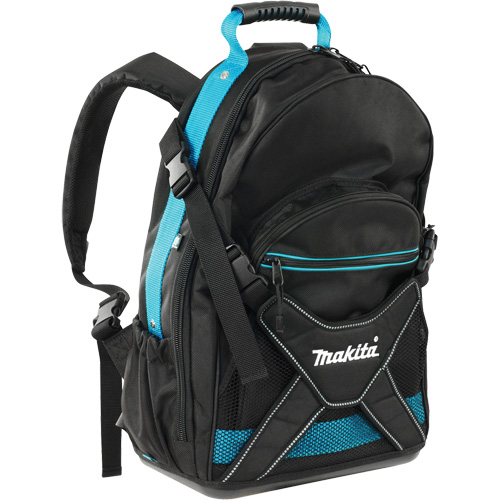 Jobsite Backpack, 9-1/2" L x 15" W, Black/Blue, Polyester Sécurité Médic