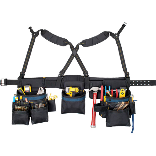 Carpenter's Tool Belt, Polyester, Black Sécurité Médic