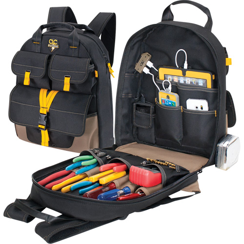 E-Charge Back Pack, 13-1/2" L x 5-1/4" W, Black, Polyester Sécurité Médic