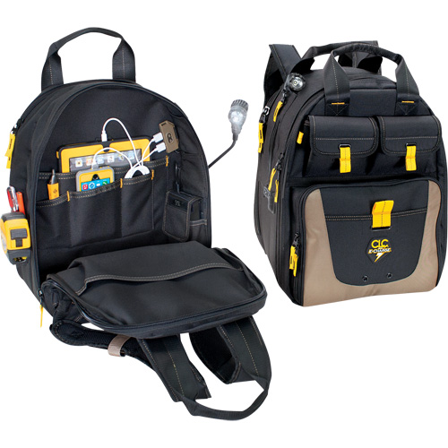 E-Charge Back Pack, 15" L x 10-1/2" W, Black, Polyester Sécurité Médic