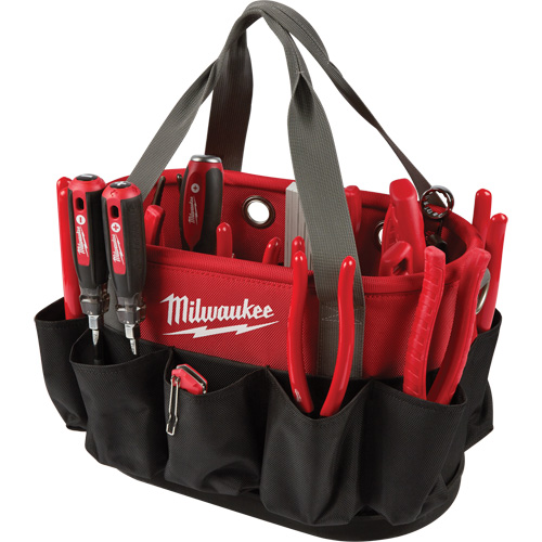 Utility Oval Bag, Ballistic Nylon, 24 Pockets, Black/Red Sécurité Médic
