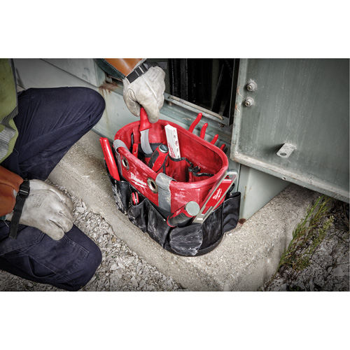 Utility Oval Bag, Ballistic Nylon, 24 Pockets, Black/Red Sécurité Médic