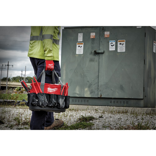 Utility Oval Bag, Ballistic Nylon, 24 Pockets, Black/Red Sécurité Médic